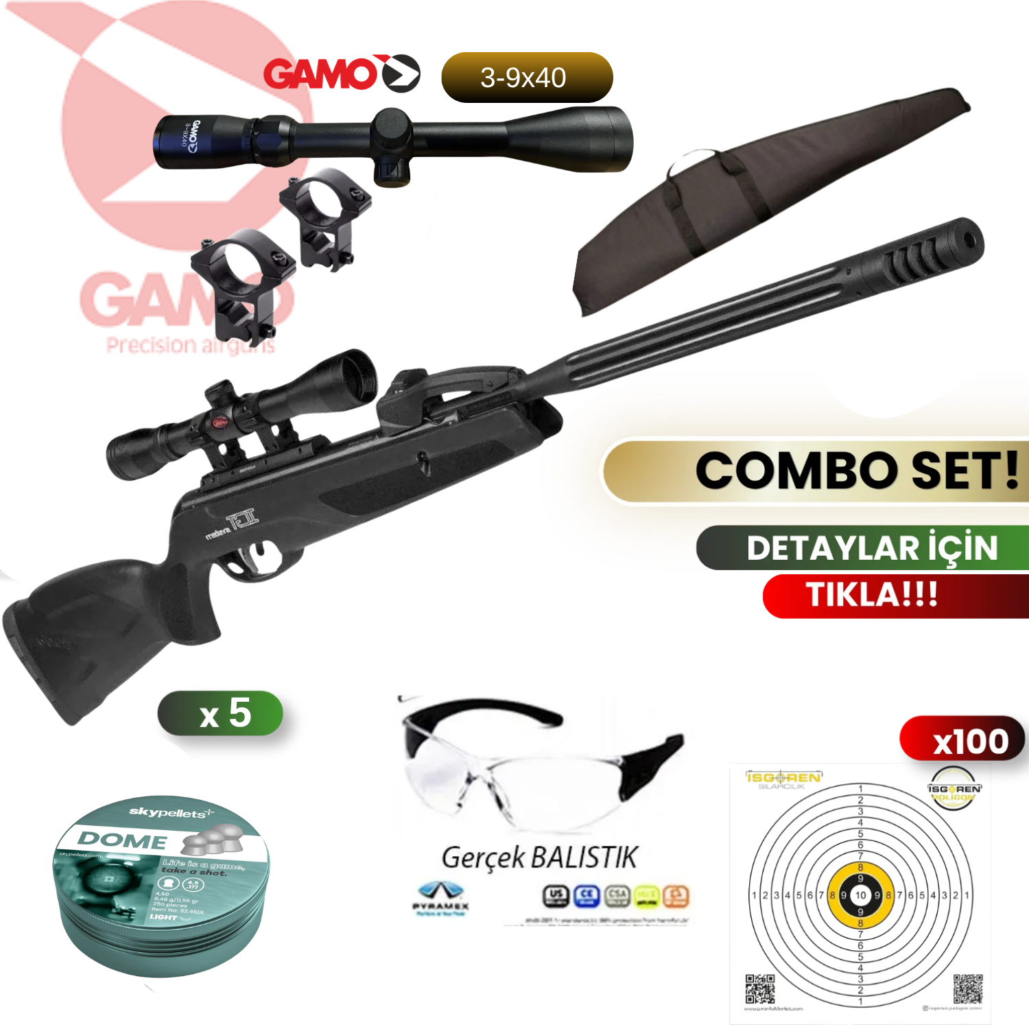 Gamo REPLAY 10 4.5 mm Havalı Tüfek Seti