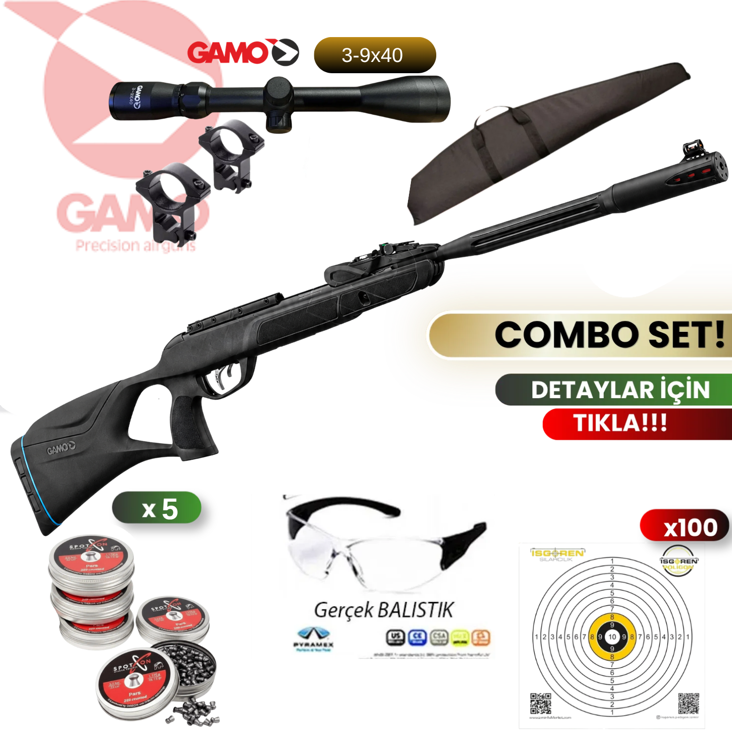 Gamo ROADSTER 10X IGT GEN 2 Air Rifle 5.5 mm  Havalı Tüfek Seti