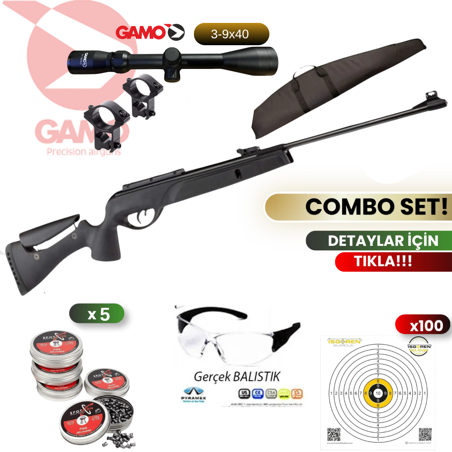 Gamo SOCOM TACTICAL  5.5 mm Havalı Tüfek Seti