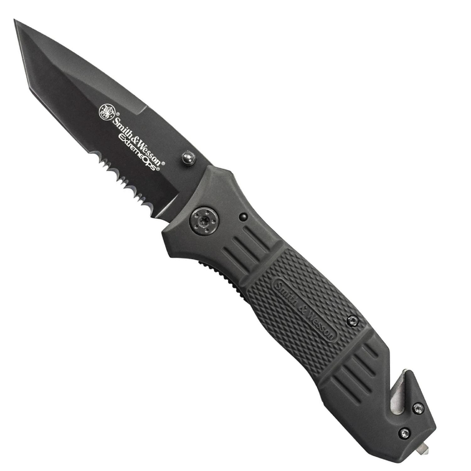 Smith & Wesson® Extreme Ops 2 Drop Point Serrated Katlanır Çakı SWEX2S
