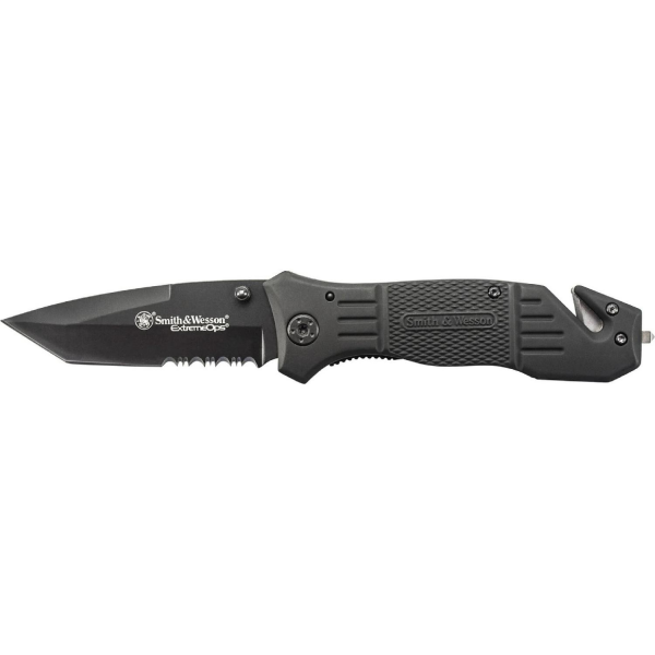 Smith & Wesson® Extreme Ops 2 Drop Point Serrated Katlanır Çakı SWEX2S