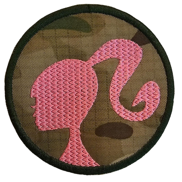 BARBIE PATCH – ROUND PINK / CAMO