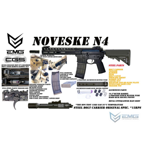 EMG CGS Noveske Licensed N4 Gen 3 SIYAH GBB AIRSOFT TÜFEK
