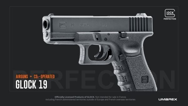 UMAREX Glock19 4.5mm CO2 NonBlowback 3JOULE Havalı Tabanca 5.8358