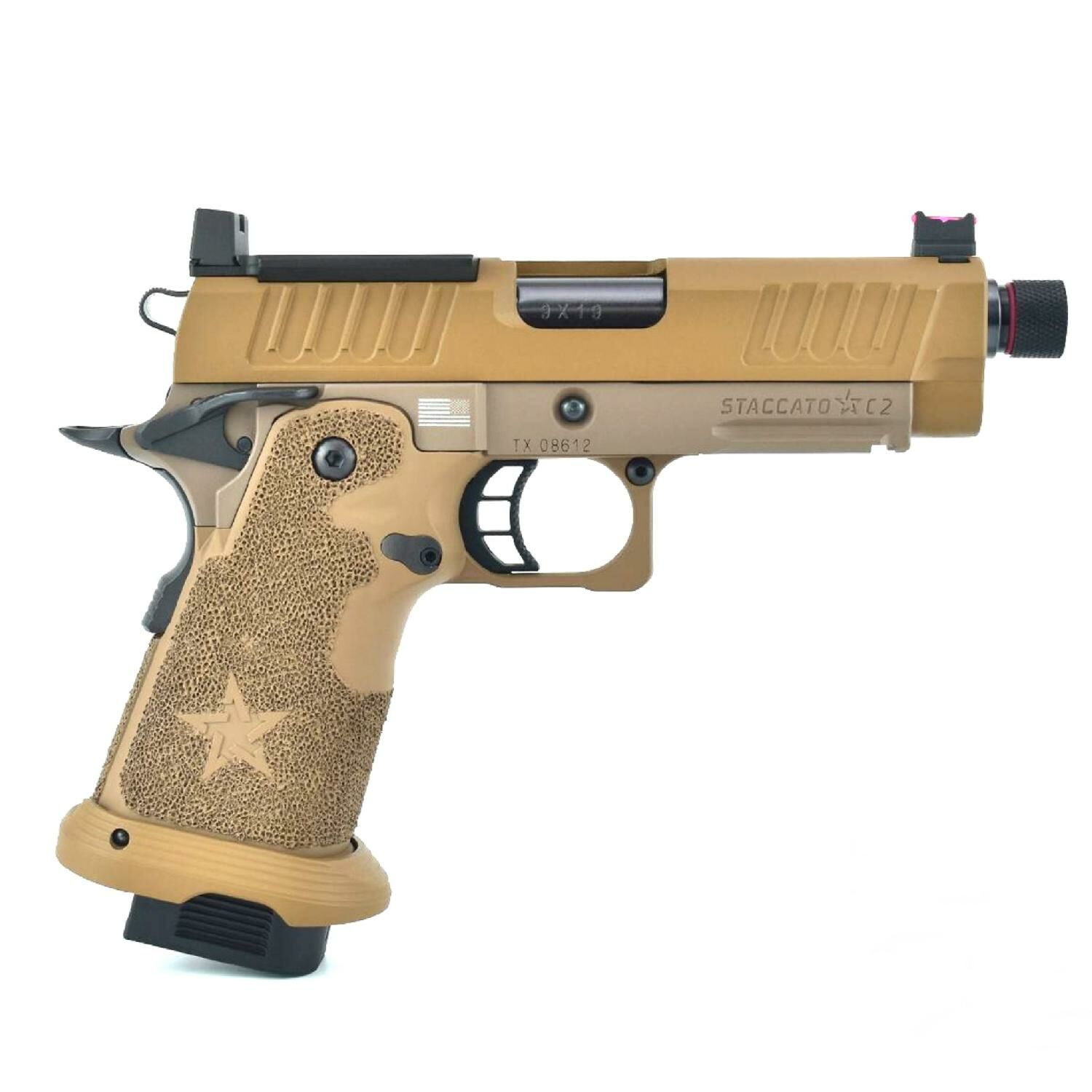 Army Helios Staccato Licensed C2 Compact 2011 FDE T8 GBB Pistol with RMR Cut Tabanca