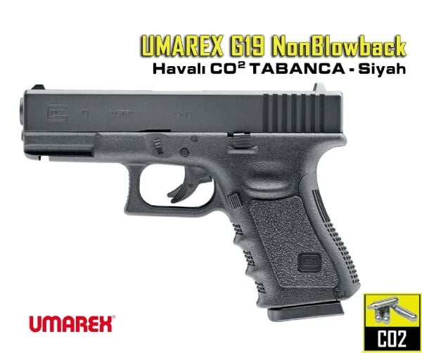 UMAREX Glock 19 4,5MM Havalı Tabanca - Co2, Siyah