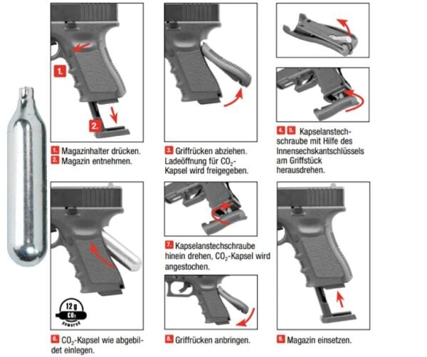 UMAREX Glock 19 4,5MM Havalı Tabanca - Co2, Siyah