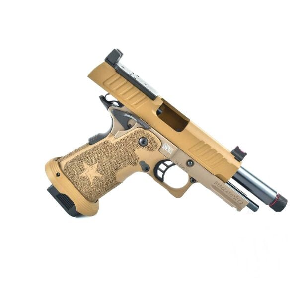 Army Helios Staccato Licensed C2 Compact 2011 FDE T8 GBB Pistol with RMR Cut Tabanca