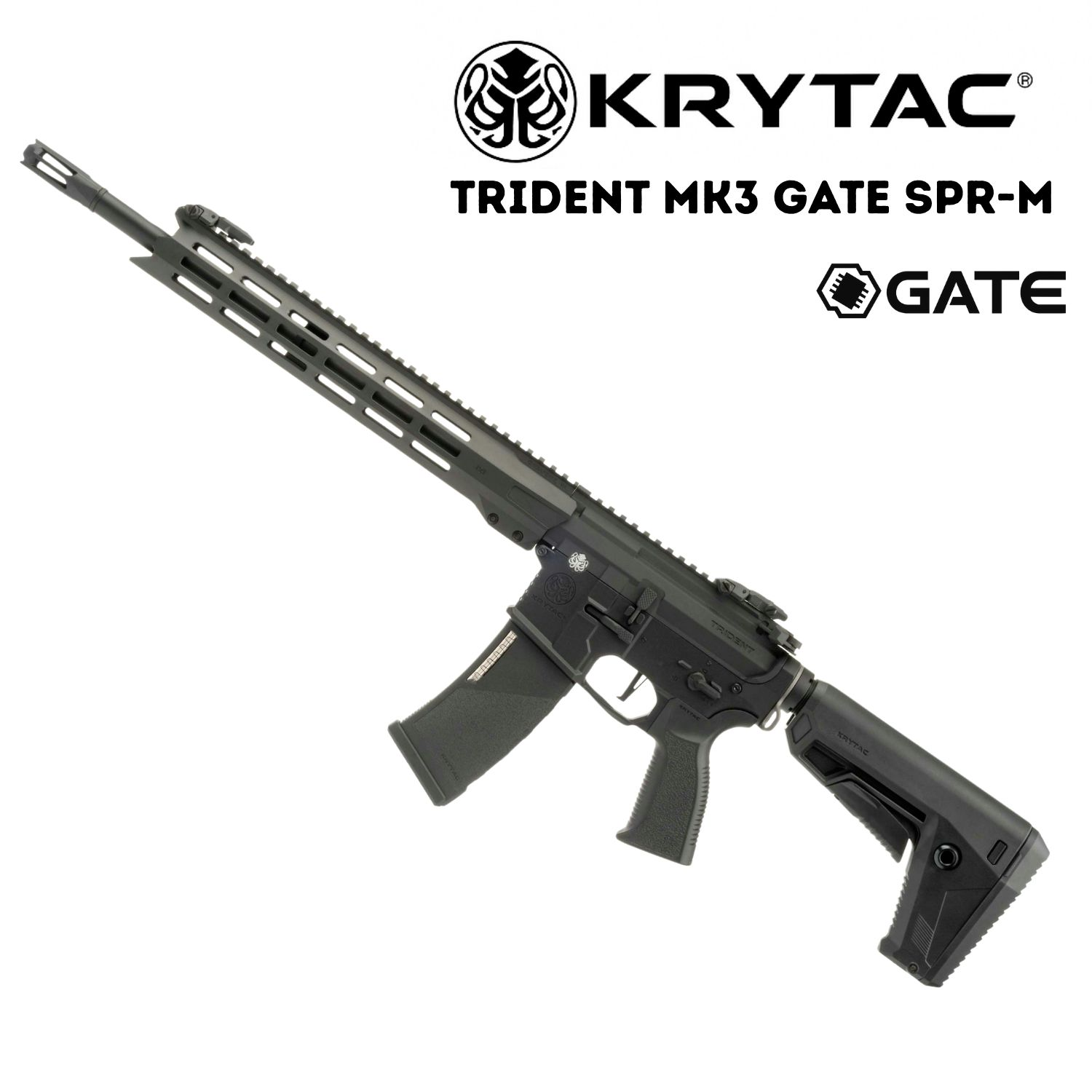 KRYTAC Trident MK3 GATE SPR-M (M-Lok) Siyah AEG Airsoft Tüfek
