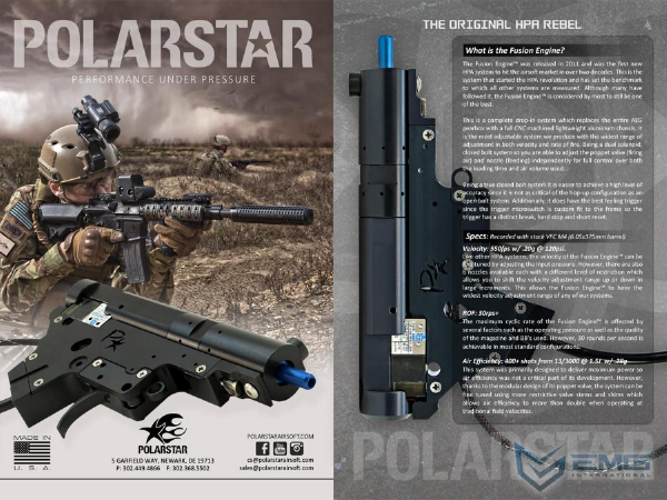 PolarStar Airsoft PR-15 V2 Gen3 Fusion Engine Electro-Pneumatic Gearbox Kit (EMG Edition Red Nozzle)