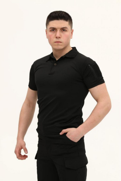 SS  Regular Fit Polo Yaka Kısa Kollu Erkek Tişört SİYAH