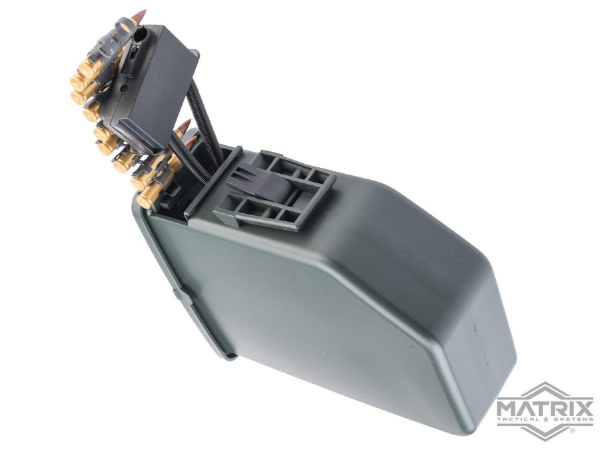 Matrix Battle Axe 6000BB Auto Winding & Sound Control Electric Drum Şarjör M249 Airsoft AEG SAW UYUMLU YEŞİL