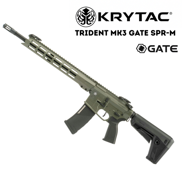 KRYTAC Trident MK3 GATE SPR-M FG (M-LOK) AEG Airsoft Tüfek HAKİ YEŞİL