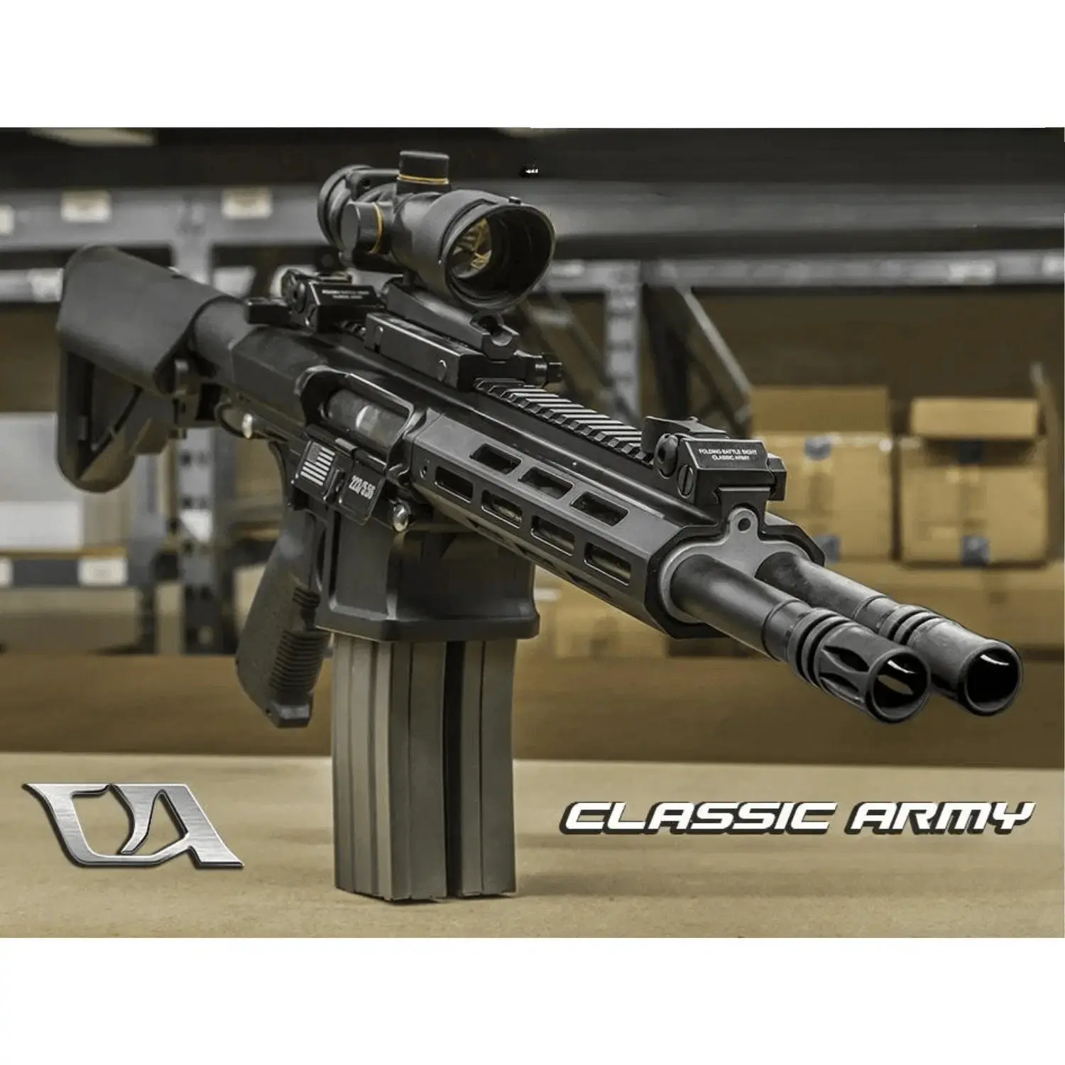 Classic Army DT-4 Double Barrel M4 Carbine Çift Namlu Airsoft Tüfek GRI