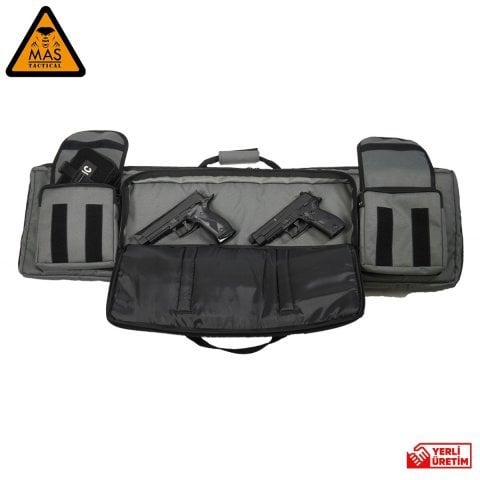 Tüfek Çantası 3 Göz İmp.Kumaş Gri
