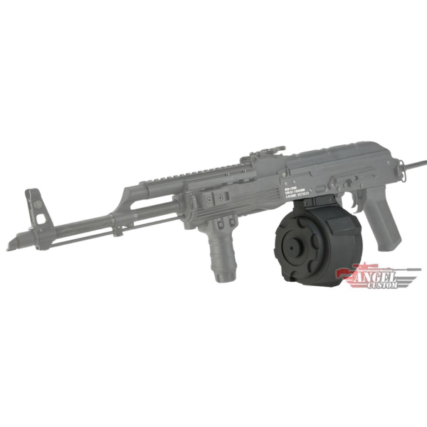 Angel Custom 1500BB Firestorm Airsoft AEG Drum Flashmag (AK Uyumlu / Siyah)