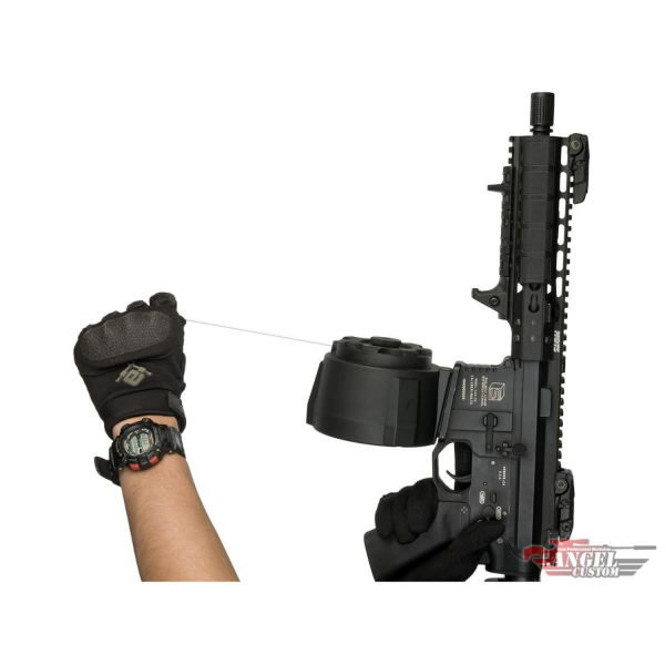 Angel Custom 1500BB Firestorm Airsoft AEG Drum Flashmag (AK Uyumlu / Siyah)