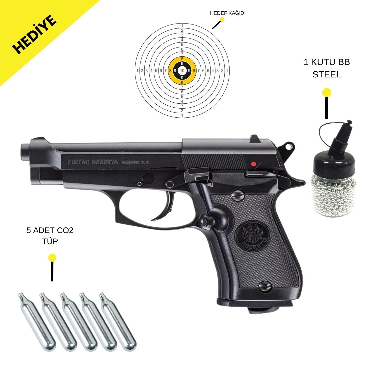 UMAREX Beretta M84 FS 4,5MM Havalı Tabanca - Siyah