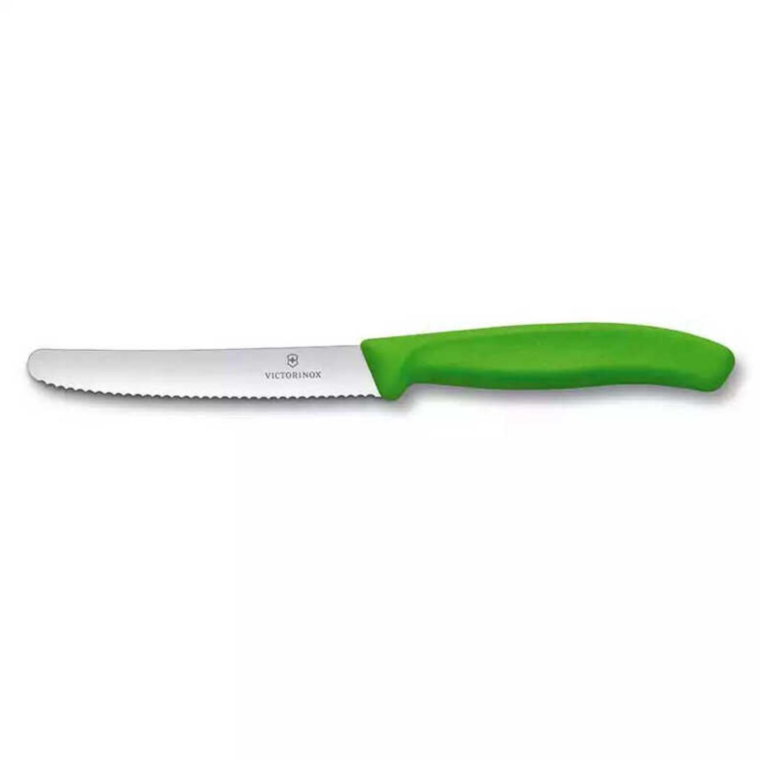 Victorinox 6.7836.L114 11cm Yeşil Tırtıklı Domates ve Sofra Bıçağı