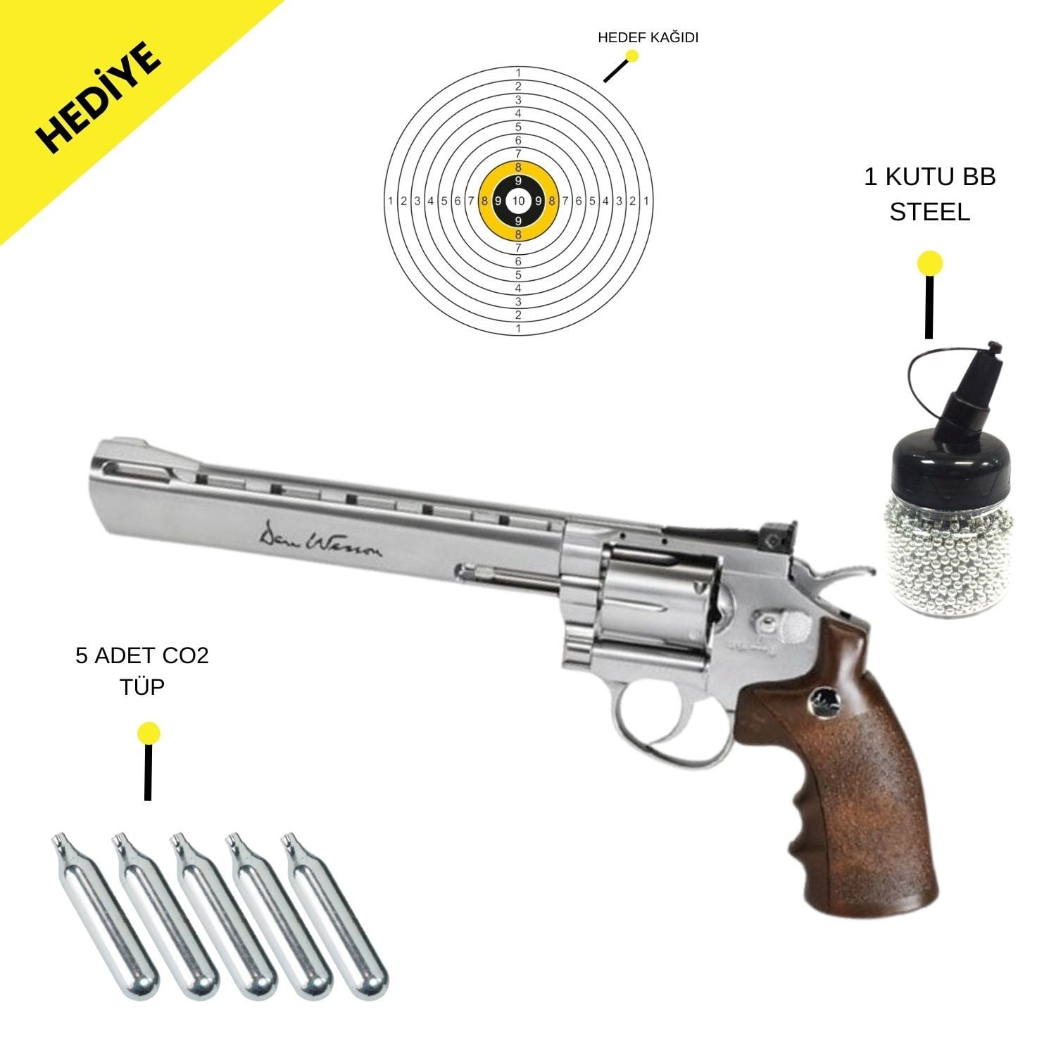 DAN WESSON 8 HAVALI (4.5mm) SILVER 17533