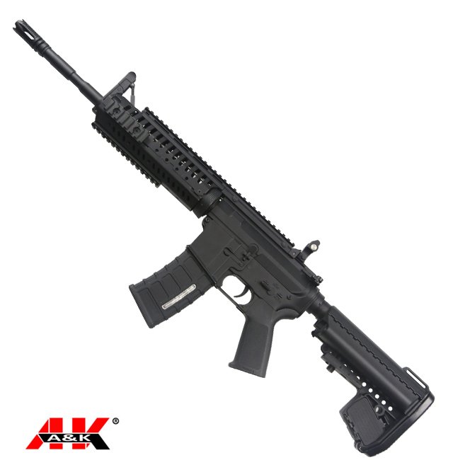 AK 13.5'' VLTOR Style CASV M4 Carbine AEG Airsoft Tüfek - Siyah