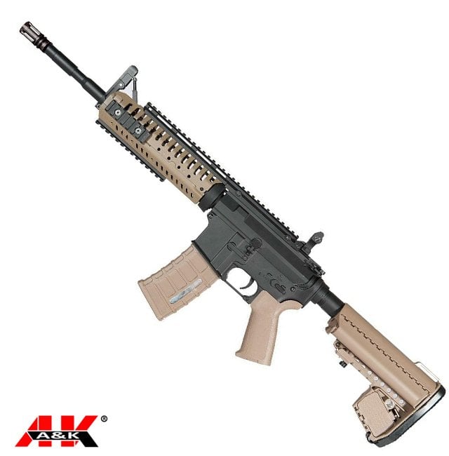 AK 13.5'' VLTOR Style CASV M4 Carbine AEG Airsoft Tüfek - Tan