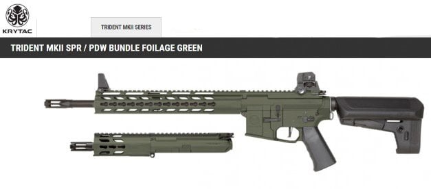 KRYTAC TRIDENT MK2 SPR+PDW GREEN ÖZEL SET