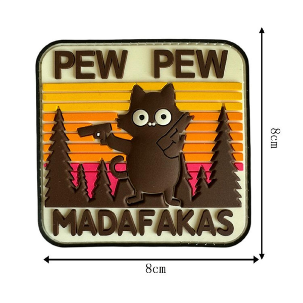 DA PVC Patch PEW PEW CAT MADAFAKAS - Siyah DA-NAS-138