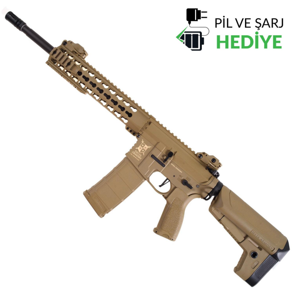 Delta Armory  M4 AR15 KeyMod 10'' Charlie Pil ŞARJ SET Airsoft Tüfek FULL TAN / DA-C04-FT