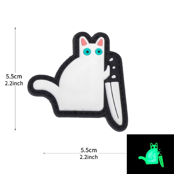 DA Velcro Patch Purrminator Fosforlu Beyaz DA-NAS-164