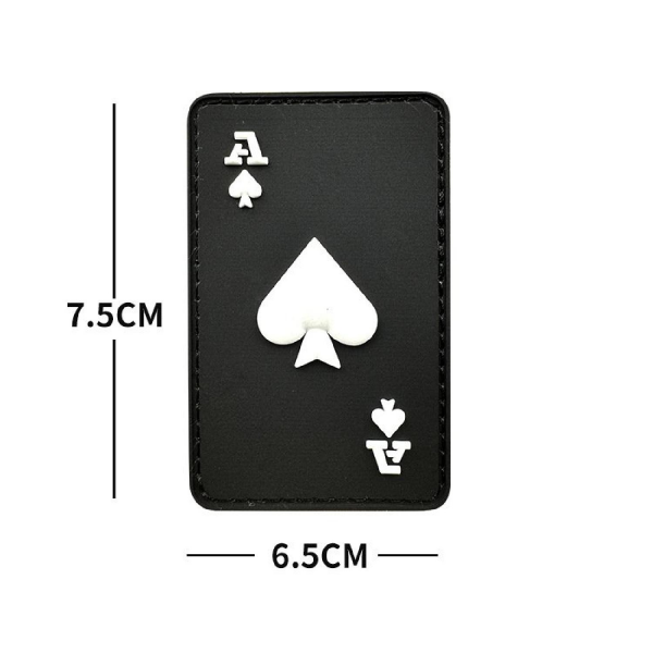 DA 3D PVC Patch Maça As Siyah DA-NAS-206