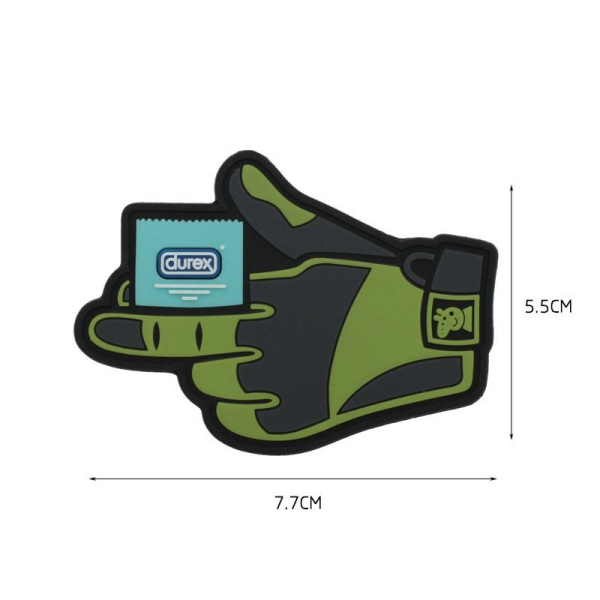 DA 3D PVC Patch PEPPA PIG GLOVE - Durex Siyah , Yeşil DA-NAS-342