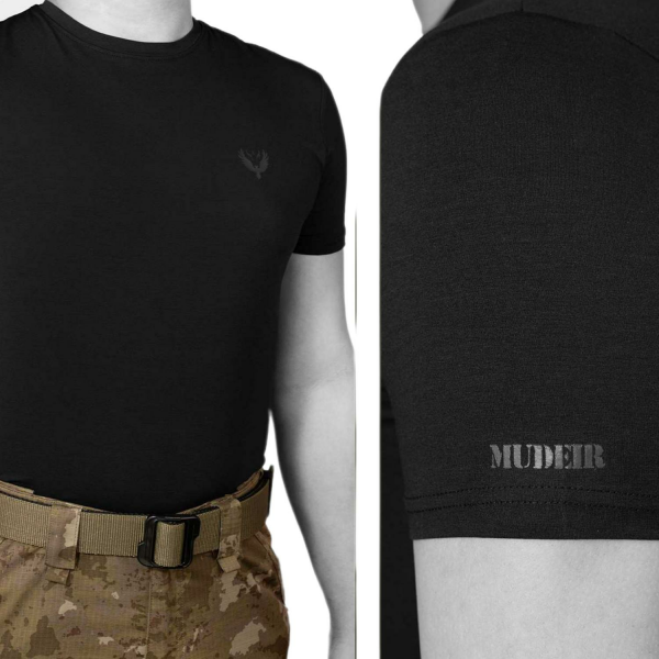 MUDEIR Dry Touch Outdoor Siyah Aspar T-shirt