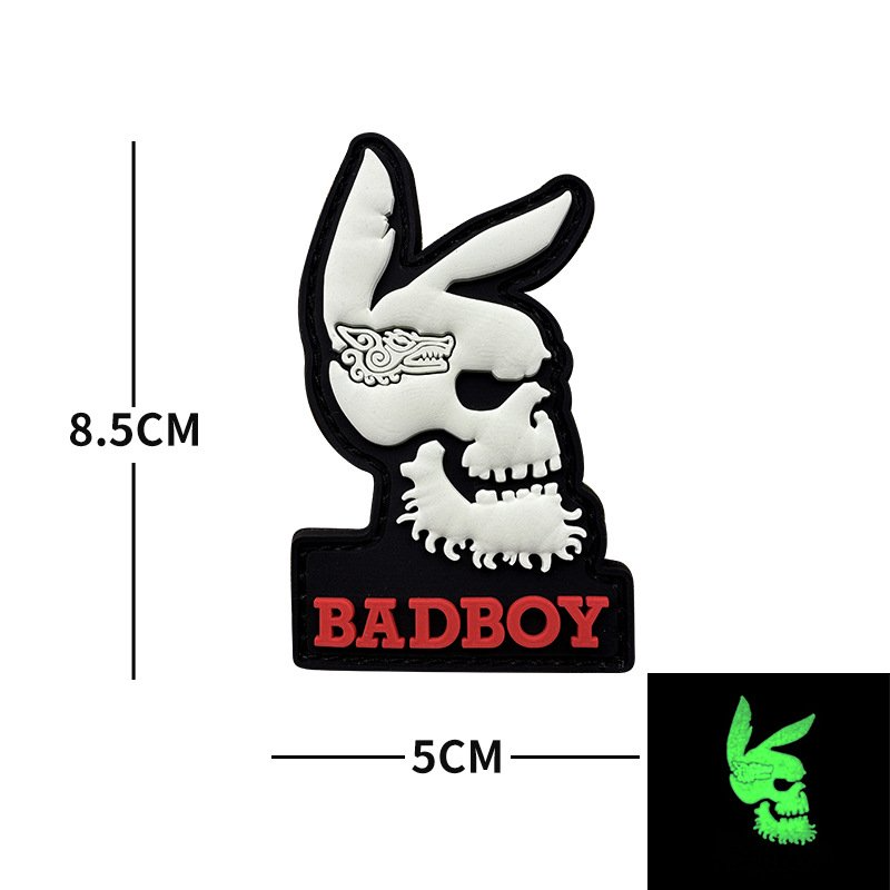 DA 3D PVC Patch BAD BOY VIKING  FOSFORLU - Kırmızı DA-NAS-232