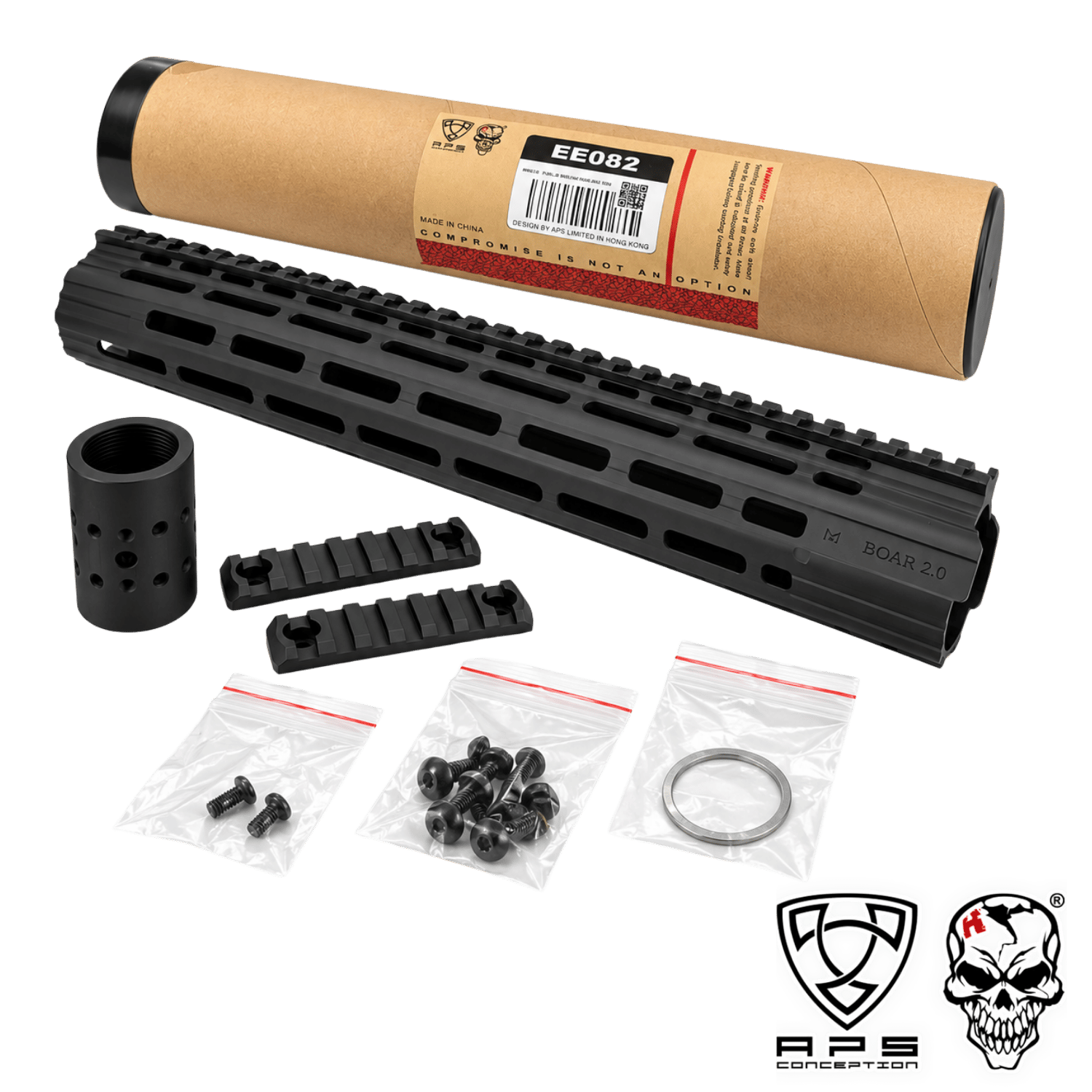 APS Boar 2.0 M-LOK 15'' 30cm El Kundağı – M4 / M16 AEG Siyah (EE082)