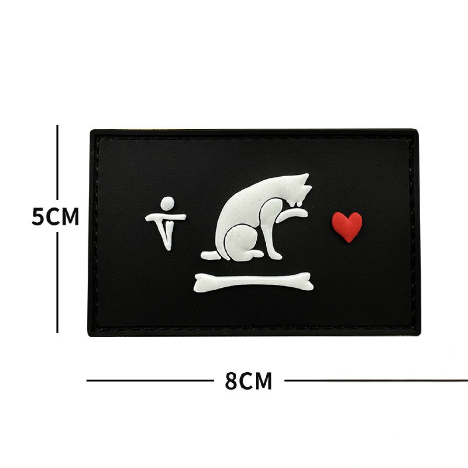 DA 3D PVC Patch BLACK BEARD CAT Beyaz DA-NAS-353