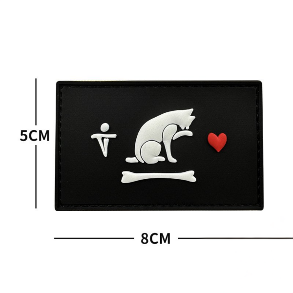 DA 3D PVC Patch BLACK BEARD CAT Beyaz DA-NAS-353