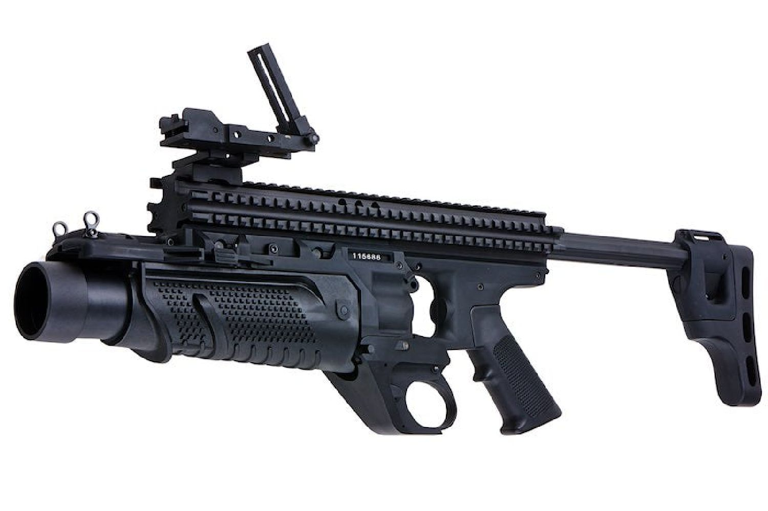 VFC MK13 MOD0 BLACK Enhanced Grenade Launcher Airsoft Bombatar (Siyah-Deluxe Version)