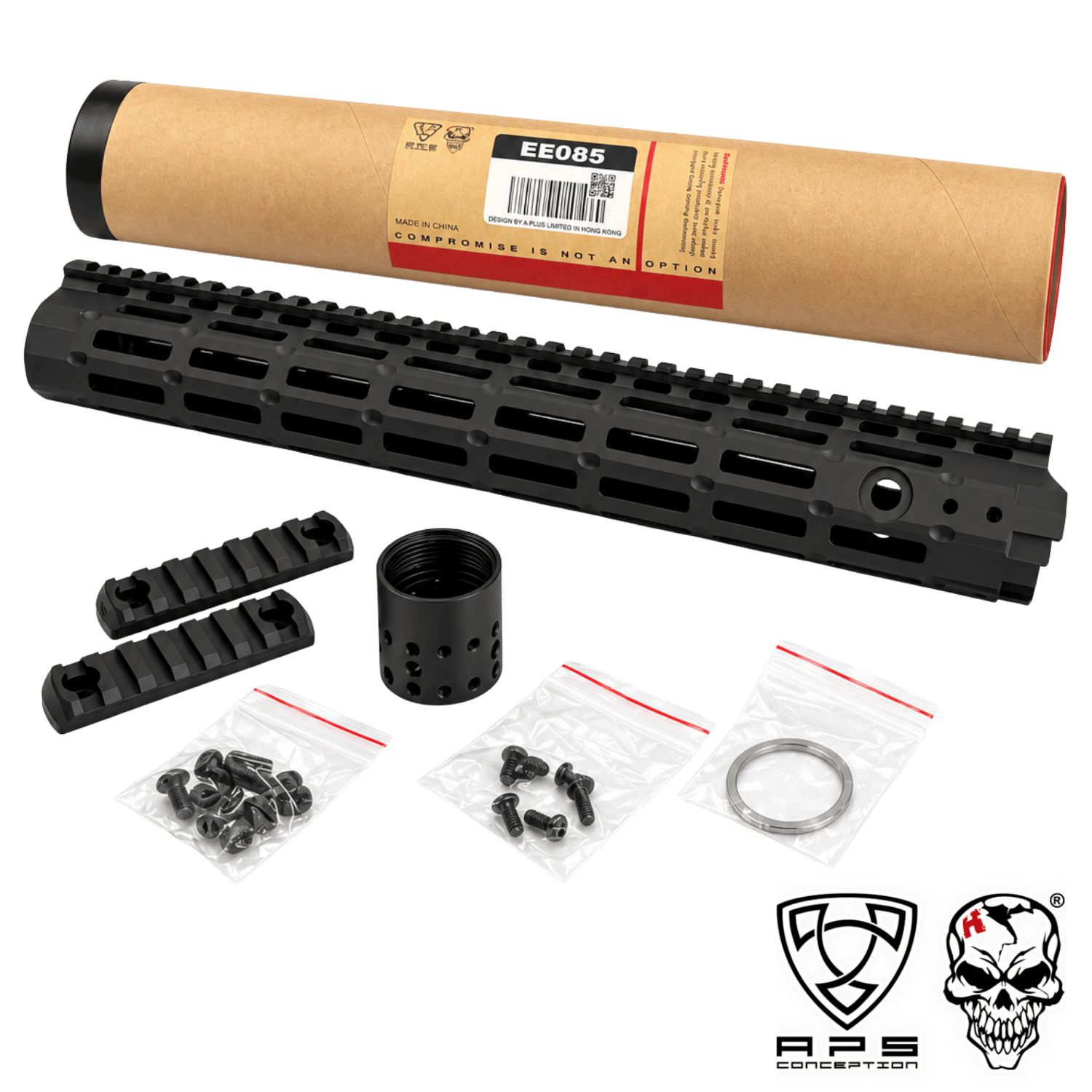 APS Evolution Tech 5.0 M-LOK 15'' 38cm El Kundağı – M4 / M16 AEG Siyah (EE085)