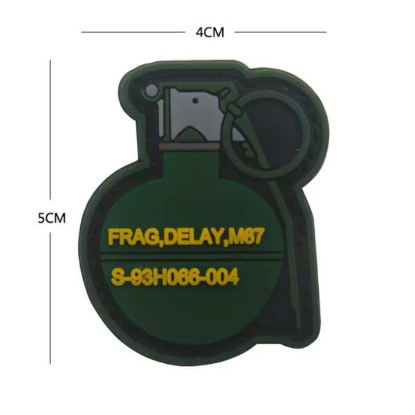 DA 3D PVC Patch GRENADE FOSFORLU El Bombası  DA-NAS-16