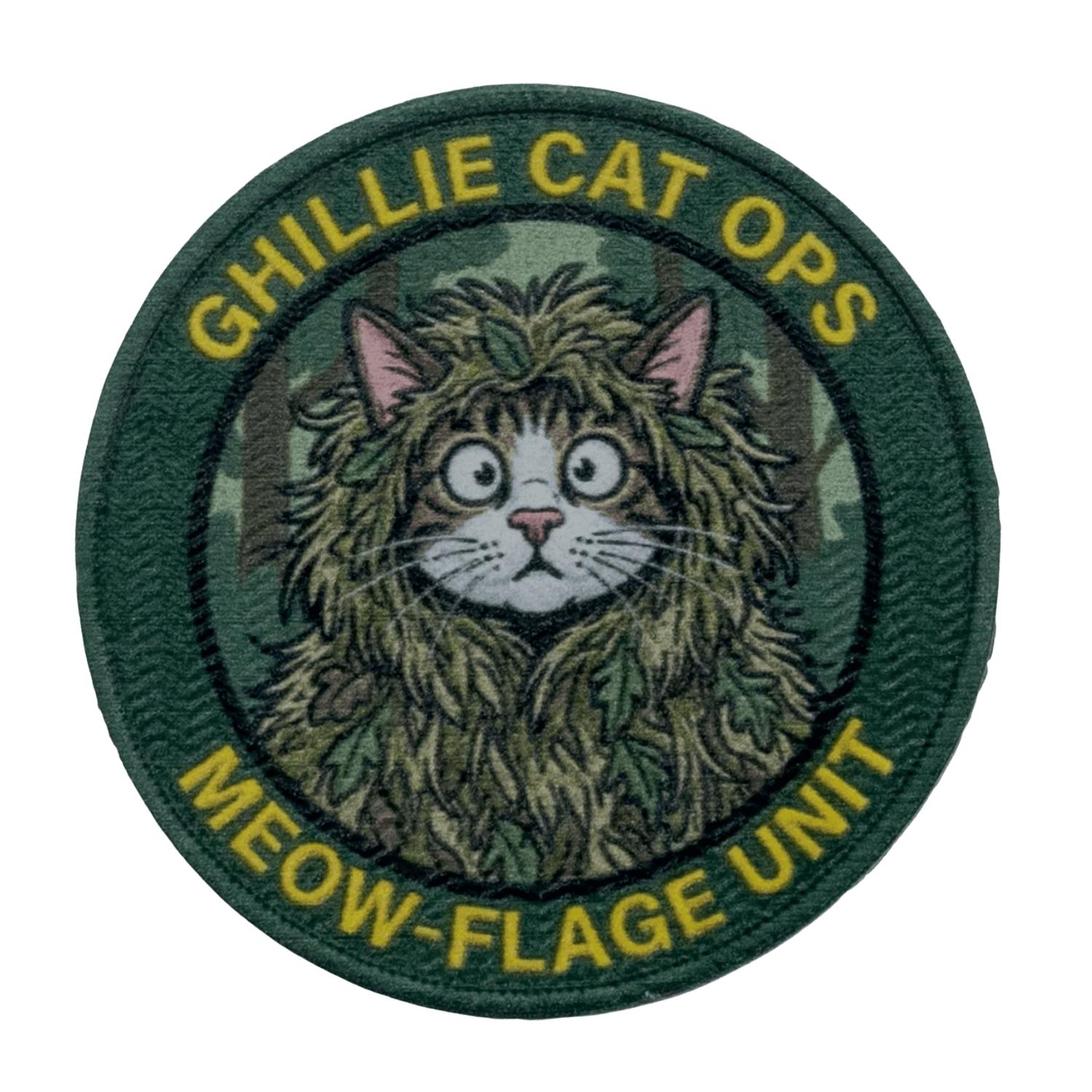 Kicking Mustang Concealment System Ghillie Cat Ops Patch - Yeşil
