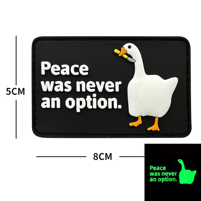 DA 3D PVC Patch Peace Was Never An Option FOSFORLU Düşman Ördek DA-NAS-282