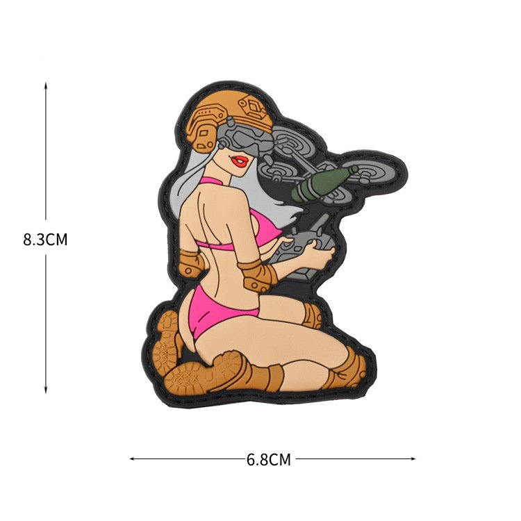 DA 3D PVC Patch Booty Girl Drone Rider PINK DA-NAS-189