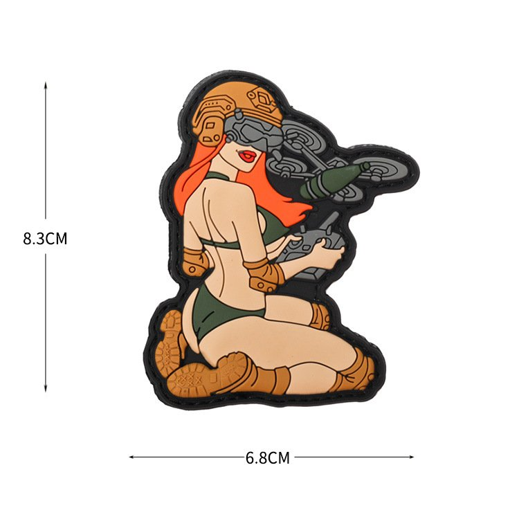 DA 3D PVC Patch Booty Girl Drone Rider Yeşil DA-NAS-188