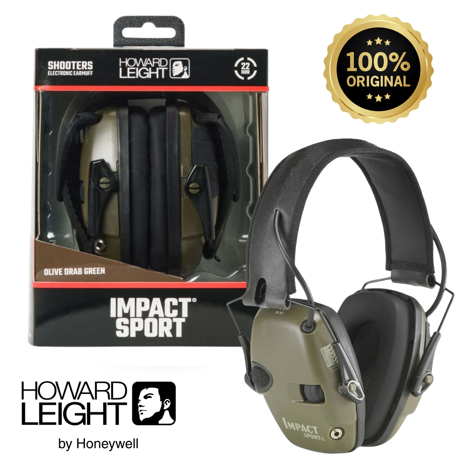 Howard Leight by Honeywell Impact Sport (Elektronik Atış Kulaklığı) GREEN ORJİNAL ÜRÜN