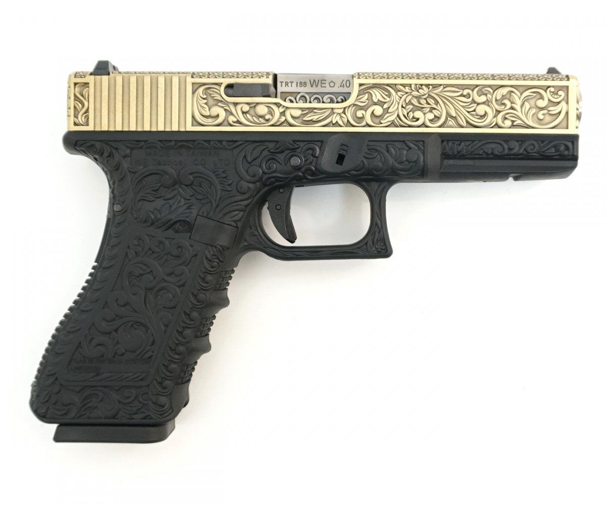 WE G17 Glock 17 ETCHED IVORY Bronze SE Gravürlü Glock Airsoft Tabanca