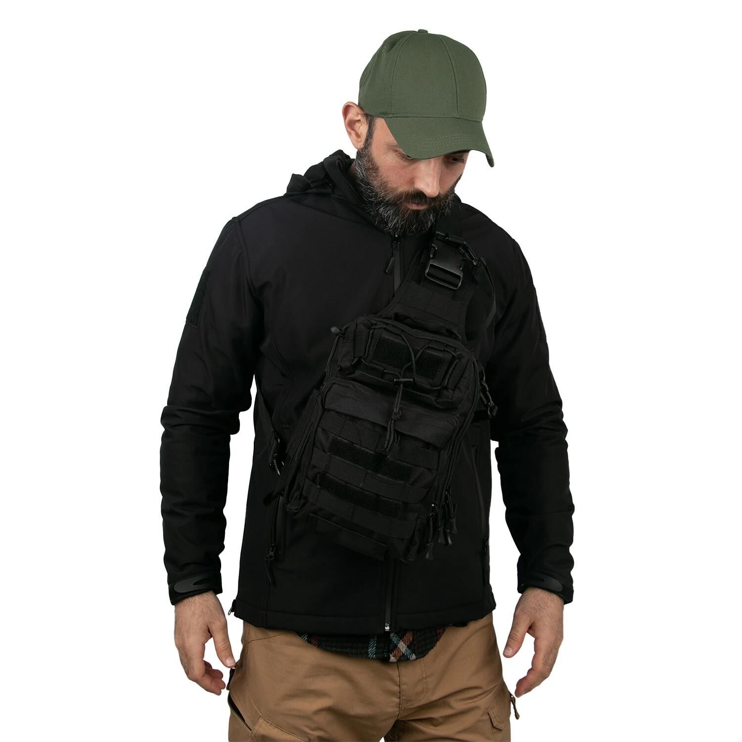 ISG Tactical Büyük Boy Çapraz Çanta - 600D Oxford Siyah