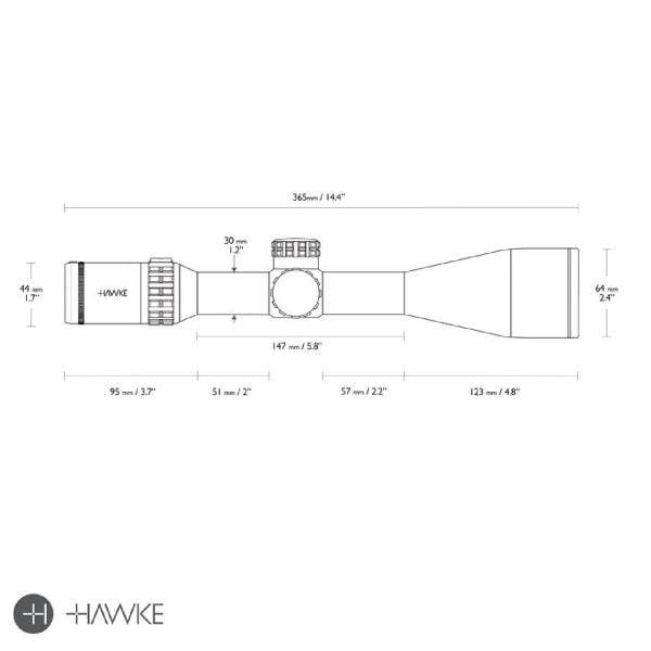 HAWKE Frontier 30mm FFP 5-25x56 SF IR (Mil Pro 25x) Yivli Tüfek Dürbünü 18540