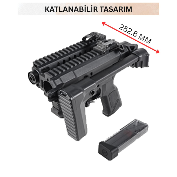 GuayGuay FAR9 BLACK Rapid Folding PCC AEG Airsoft Tüfek G&G (EGC-FAR-9MM-BNB-NCM)