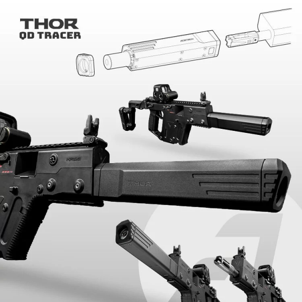ACETECH THOR QD Tracer Unit BrighterR Krytac Kriss Vector (Green & Red BB uyumlu) - Siyah